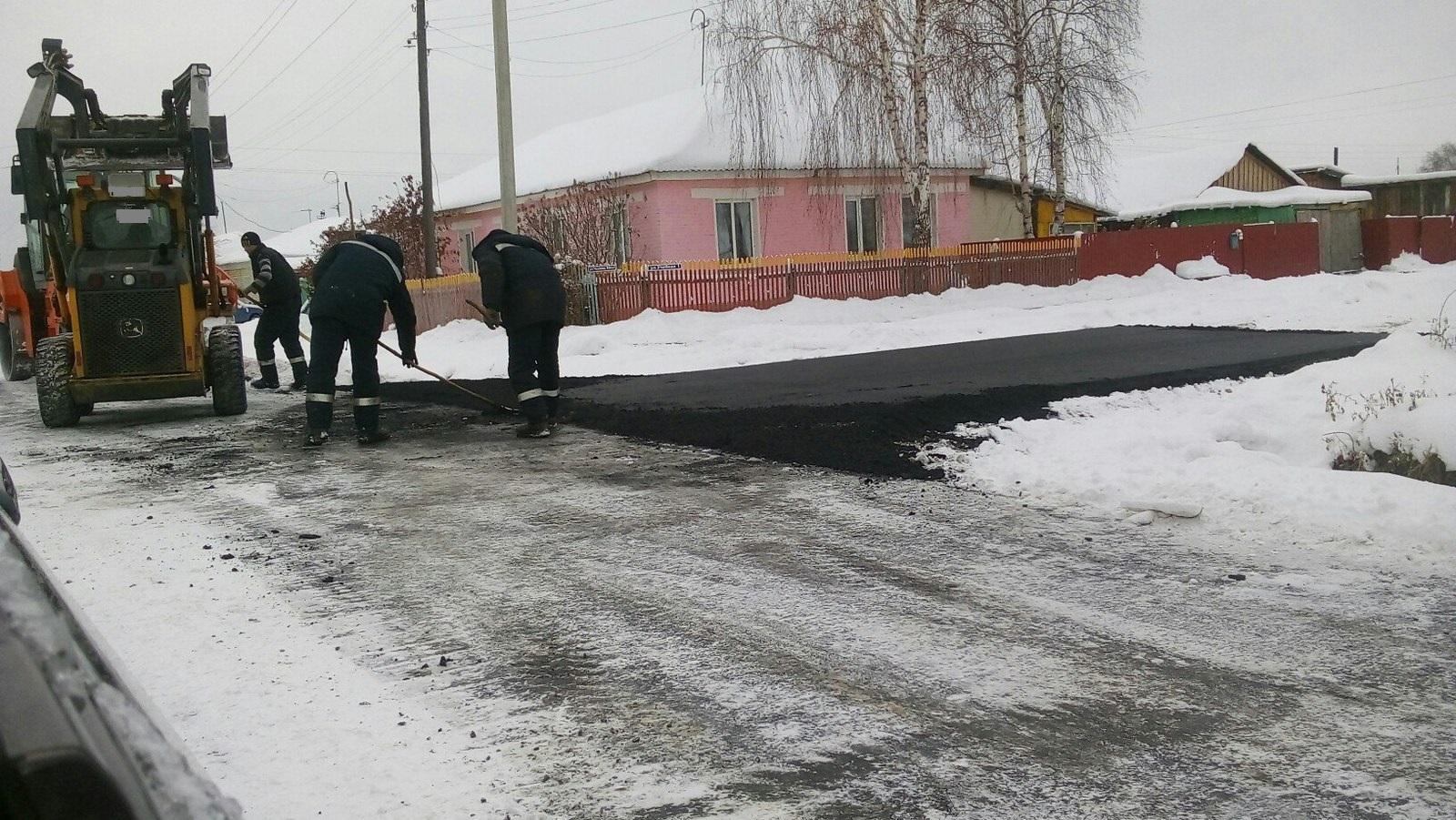 Укладка асфальта в снег